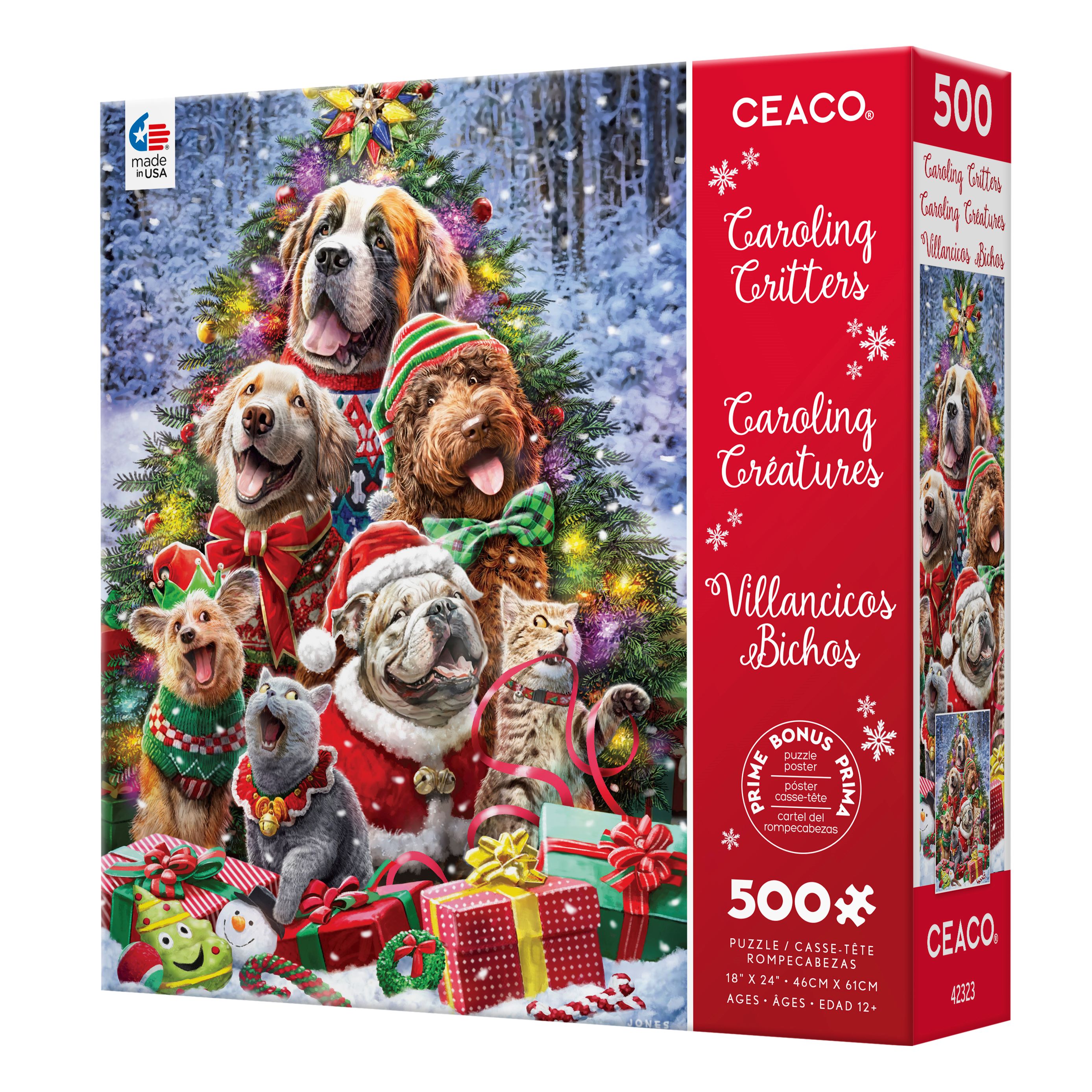 Ceaco Caroling Critters (Larry Jones) 500 Piece Interlocking Jigsaw Puzzle