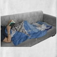 thumbnail image 6 of Angel Wings Soft Flannel Fleece Throw Blanket, Angel Virgo Flying Above Merry Christmas Stars Mystic Print, Cozy Plush for Indoor and Outdoor Use, 50" x 70", Blue Coconut, by Ambesonne, 6 of 6