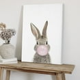 thumbnail image 5 of WFSposter Bubblegum Bunny Framed Canvas Wall Art by Outstanding Painter, Whimsical Baby Animal Art for Home Decoration, 5 of 7