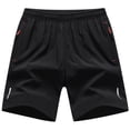 thumbnail image 2 of Dresfit Gym Shorts Men Drawstring Running Shorts with Zipper Sumemr 2026 Big and Tall Breathable Tennis Shorts Elastic Waist Lightweight Sweatshorts Black 2XL, 2 of 4