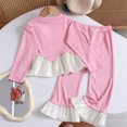 thumbnail image 5 of Spazoro Girls 2PC Outfit Sets, Long Sleeve Elastic Waist Round Neck Fall Matching Casual Clothing for Daily Wear Pink Size 9-10, 5 of 9