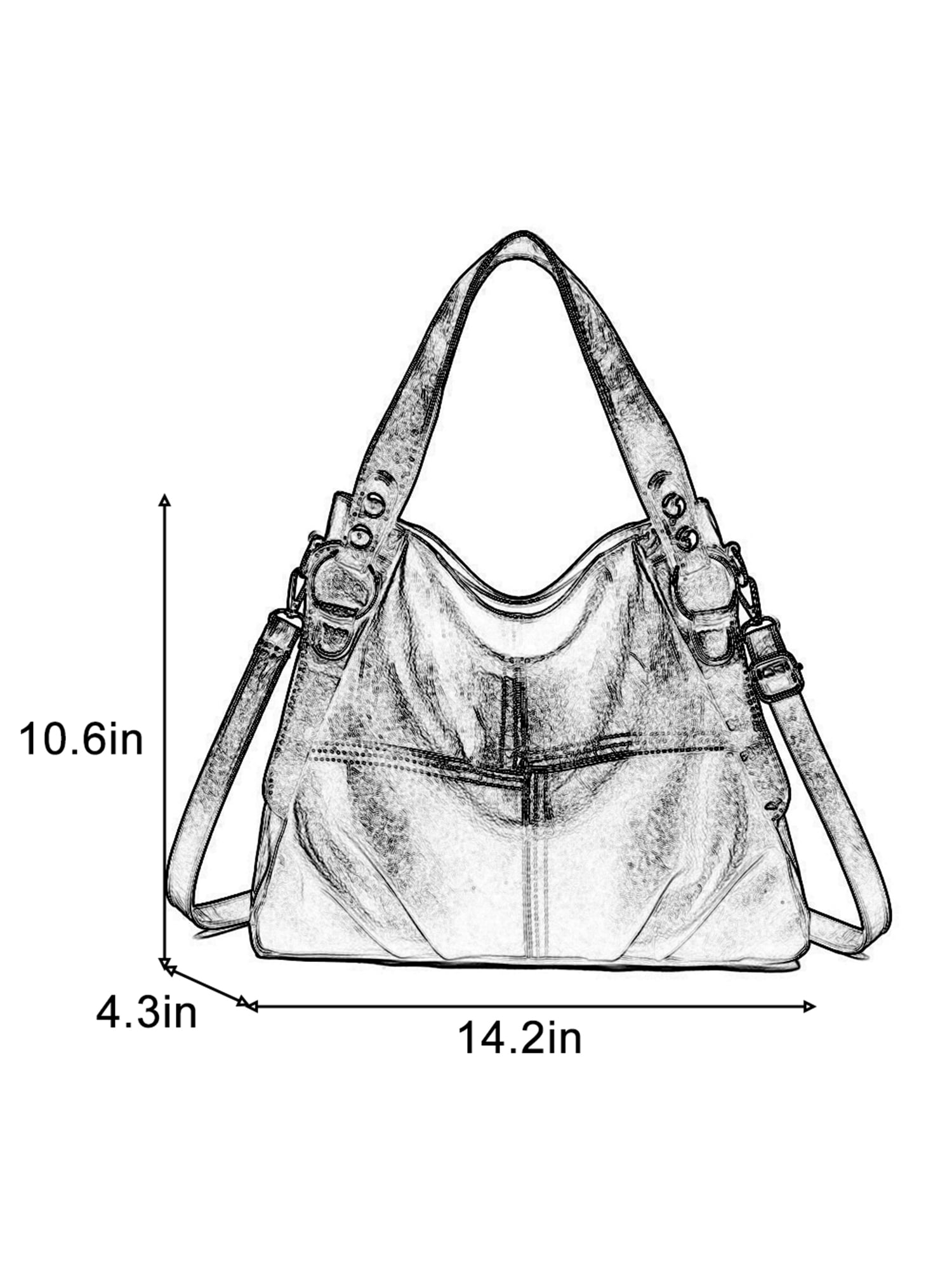 Frontwalk Ladies Handbags Top Handle Tote Bag Multi Pockets PU Shoulder  Bags Large Capacity Women White 