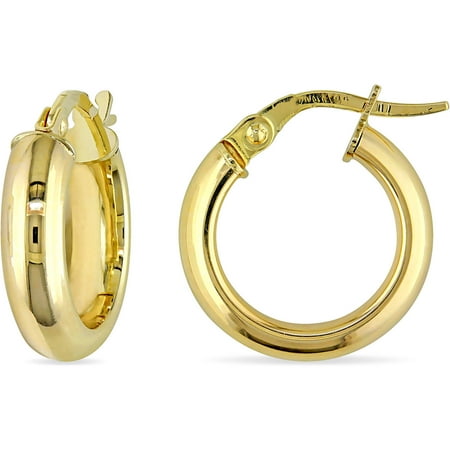 Solid 10kt Yellow Gold Hoop Earrings (16mm Diameter)