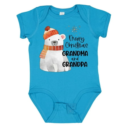 

Inktastic Merry Christmas Grandma and Grandpa Cute Polar Bear Gift Baby Boy or Baby Girl Bodysuit