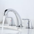thumbnail image 2 of Wowow Double-Handle bathroom faucet 3 hole with Pop up Drain in Black for Bathroom Sink, 2 of 6