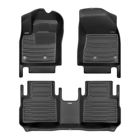 TuxMat - For Nissan Rogue 2021-2022 Models - Custom Car Mats - Maximum Coverage, All Weather, Laser Measured - This Full Set Includes 1st and 2nd Rows