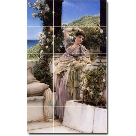 Ceramic Tile Mural-Lawrence Alma-Tadema Women Painting 193. 18" w x 30" h using (15) 6 x 6 ceramic tiles