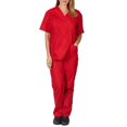 thumbnail image 1 of Women Men Medical Doctor Uniform Scrub Tops Pants Set Nurse Dentist Hospital Suit, 1 of 5