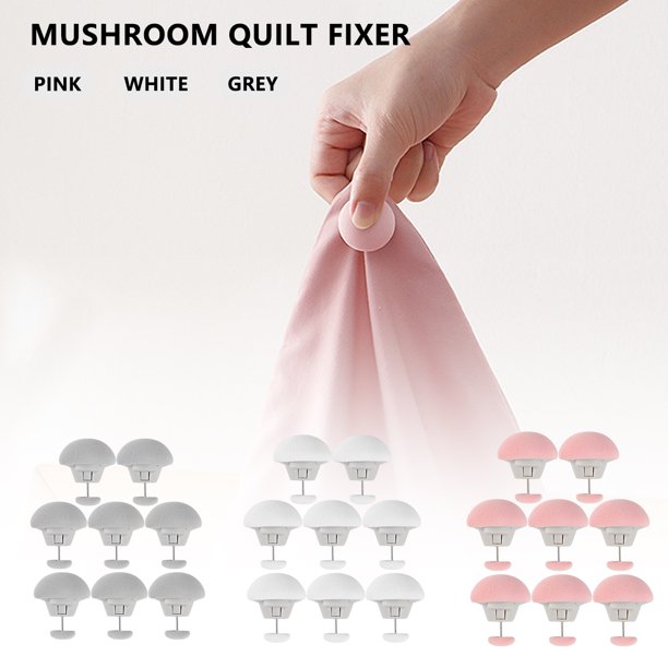 HOTBEST 8pcs Quilt Fixing Clips Duet Coer Clips Mushroom Round Fixing