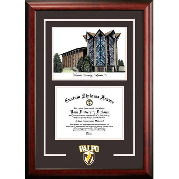 Campus Images IN991SG-108 10 x 8 in. Valparaiso University Spirit Graduate Diploma Frame - Satin Mahogany