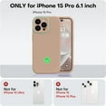 thumbnail image 5 of Compatible with iPhone 15 Pro Case, Upgrade Liquid Silicone, [Enhanced Camera Protection] [Soft Anti-Scratch Microfiber Lining] Shockproof Phone Case iPhone 15 Pro 6.1 inch - Light Brown, 5 of 14