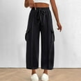 thumbnail image 3 of Cargo Pants Women Sevevn Women's Cargo Sweatpants High Waisted Wide Leg Pants Athletic Casual Baggy Sweat Pants with Pockets, 3 of 7