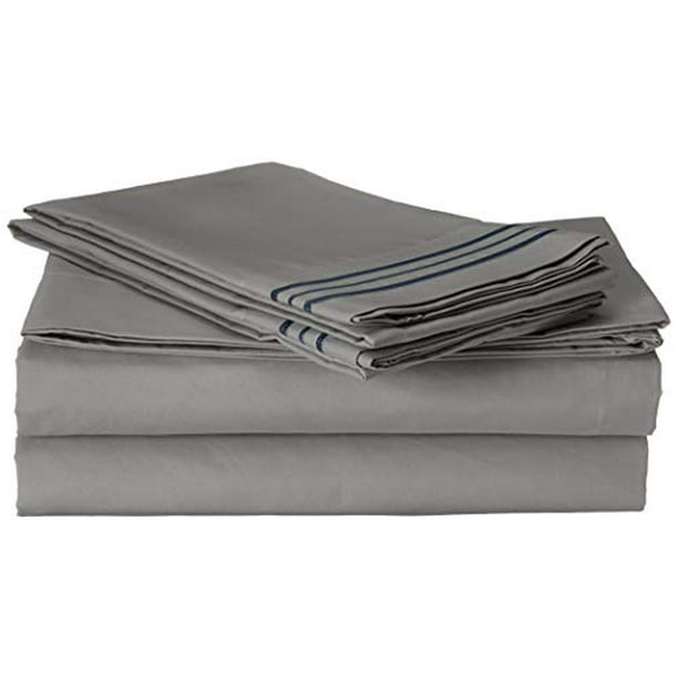 Luxurious Bed Sheets Set On Celine Linen 1800 Thread Count Egyptian Quality Wrinkle Free 4 Piece Sheet With Deep Pockets California King Grey Com Celine Linen 1800 Thread Count, Black Silk Bed Sheets King Size Egypt