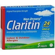Claritin Non- Drowsy 24 Hour Indoor & Outdoor Allergy Tablets 5 Count