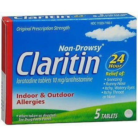 Claritin Non- Drowsy 24 Hour Indoor & Outdoor Allergy Tablets 5 Count