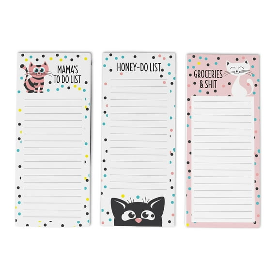 Inkdotpot Pack of 3 Magnetic Fridge To-Do List Notepads- Magnetic Memo Pads For Refrigerator-(50 Sheets Each)-TB