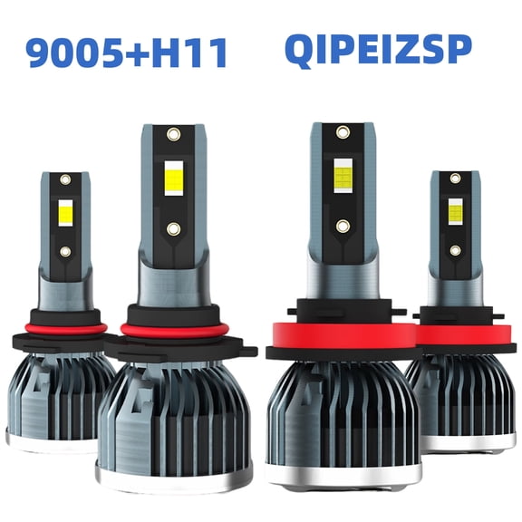 QIPEIZSP Fit for Mitsubishi Lancer 2004 9005 H11 LED Headlight Bulbs High Low Beam Cold White 6500k,Plug And Play,pack of 4