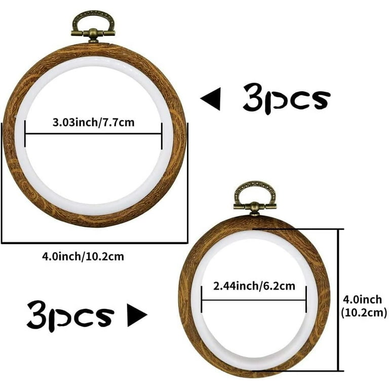  Caydo 4 Set Embroidery Hoops, Imitated Wood Display Frame  Circle Oval Rectangular Octagonal Cross Stitch Hoop for Craft Sewing,  Hanging Ornaments, Craft Decoration