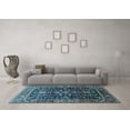thumbnail image 3 of Ahgly Company Indoor Square Oriental Light Blue Industrial Area Rugs, 8' Square, 3 of 4