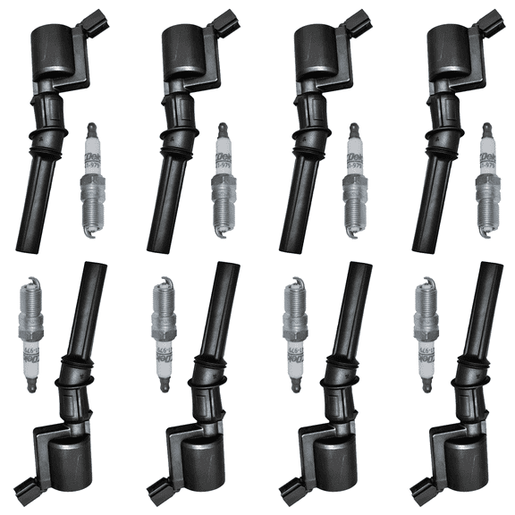 Set of 8 ISA Ignition Coils and ACDelco Platinum Spark Plugs Compatible with 2009-2010 Ford F-150 4.6L V8 Replacement for FD503