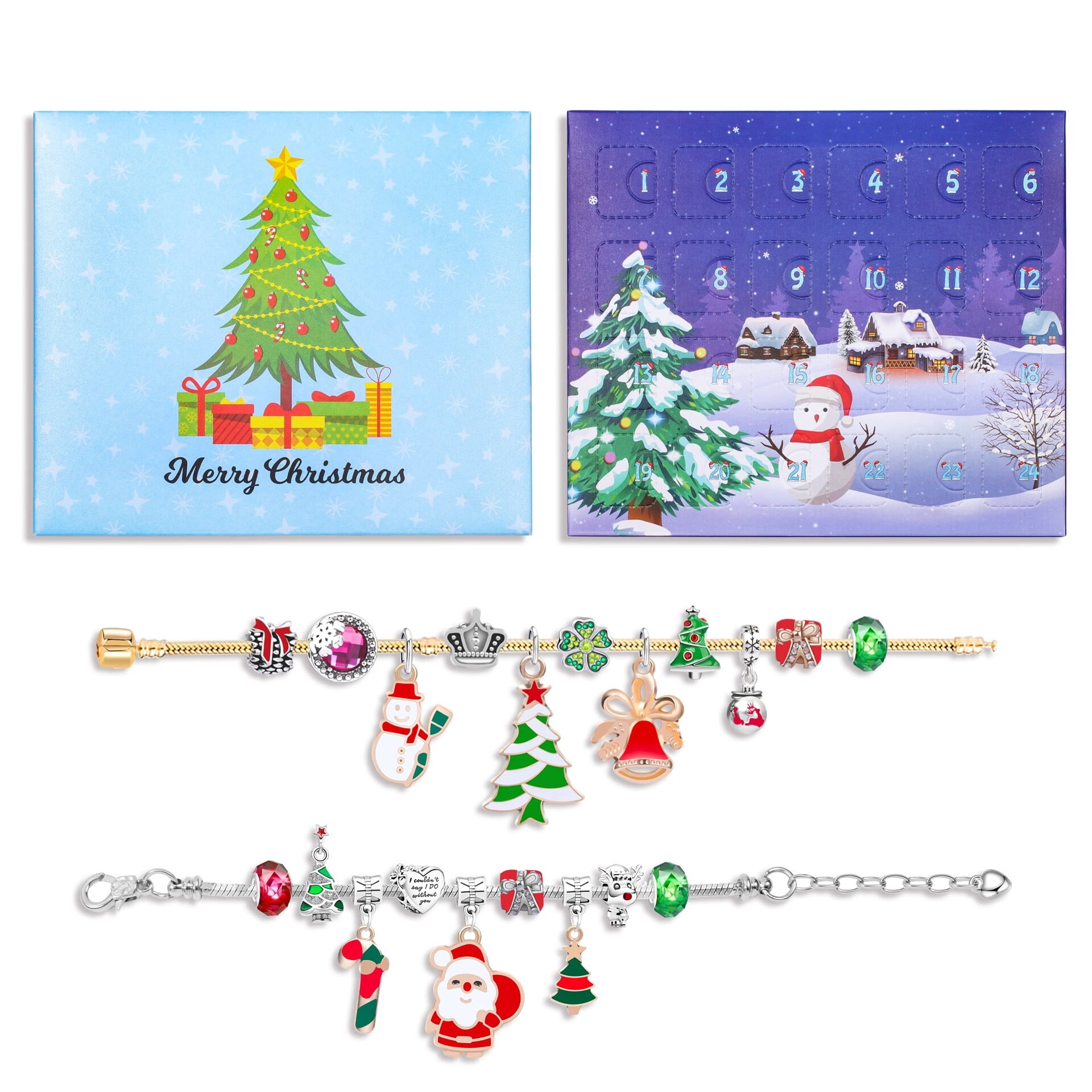 Sonernt Christmas Advent Calendar 2023 for Girls Charm Bracelets Making Kit for Kids Christmas Countdown Calendars