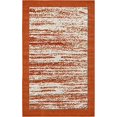 thumbnail image 2 of Unique Loom Modern Collection Carved Border Transitional Indoor and Outdoor Flatweave Area Rug, 5 x 8 Feet, Terracotta/Beige, 2 of 5
