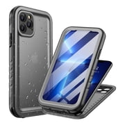 PlusAcc Waterproof Case for iPhone 11 Pro with Full-Body Rugged Dustproof Shockproof Cover - Black
