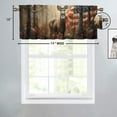 thumbnail image 4 of Deer Rod Pocket Thermal Insulated Curtain Valance Rustic Antler Old Forest Retro American Flag Privacy Window Valances for Living Room Kitchen 54 by 18 in, 1 Panel, 4 of 6