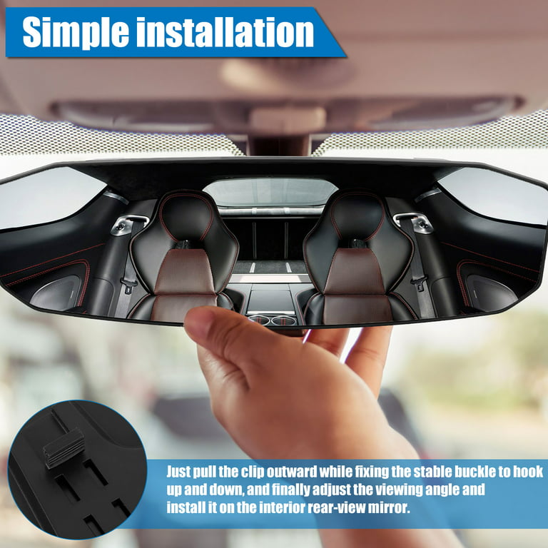 Car Wide View Rearview Mirror Anti-Glare Film Interior Rearview Wide Angle