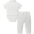 thumbnail image 2 of SANMIO Baby Boy Clothes Suits Summer Short Sleeve Dress Shirt+Vest+Tie+Pants Infant Boy Wedding Christening Outfits Set 0-24M, 2 of 8