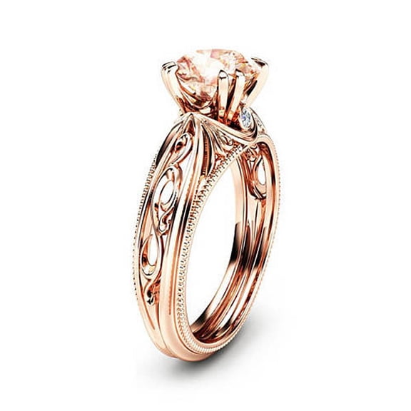 Fashion Zircon Rose Gold Plated Ring