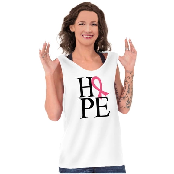Hope Pink Ribbon Breast Cancer BCA Womens Plus Size Graphic Tank Top Brisco Brands 2X