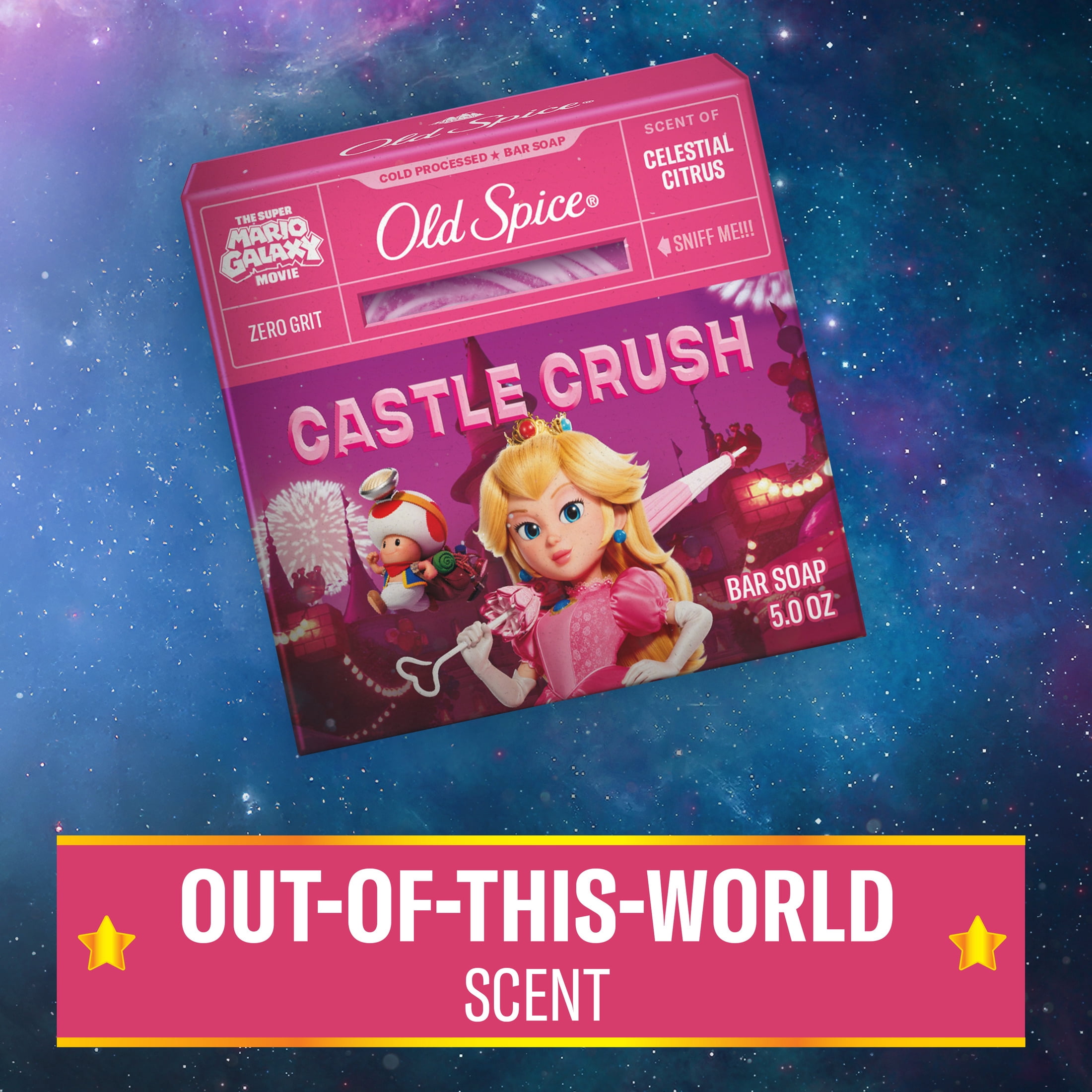 Old Spice Men's Cold Processed Bar Soap, Castle Crush, Old Spice x The Super Mario Galaxy Movie, 5 oz