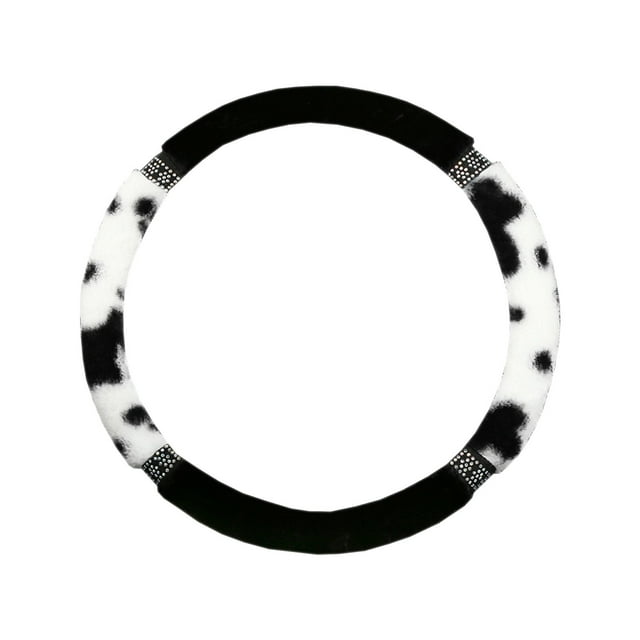 Cow Lint Studded Elastic Steering Wheel Cover Without Inner Ring Female Winter Comfortable Soft Warm Handlebar Cover