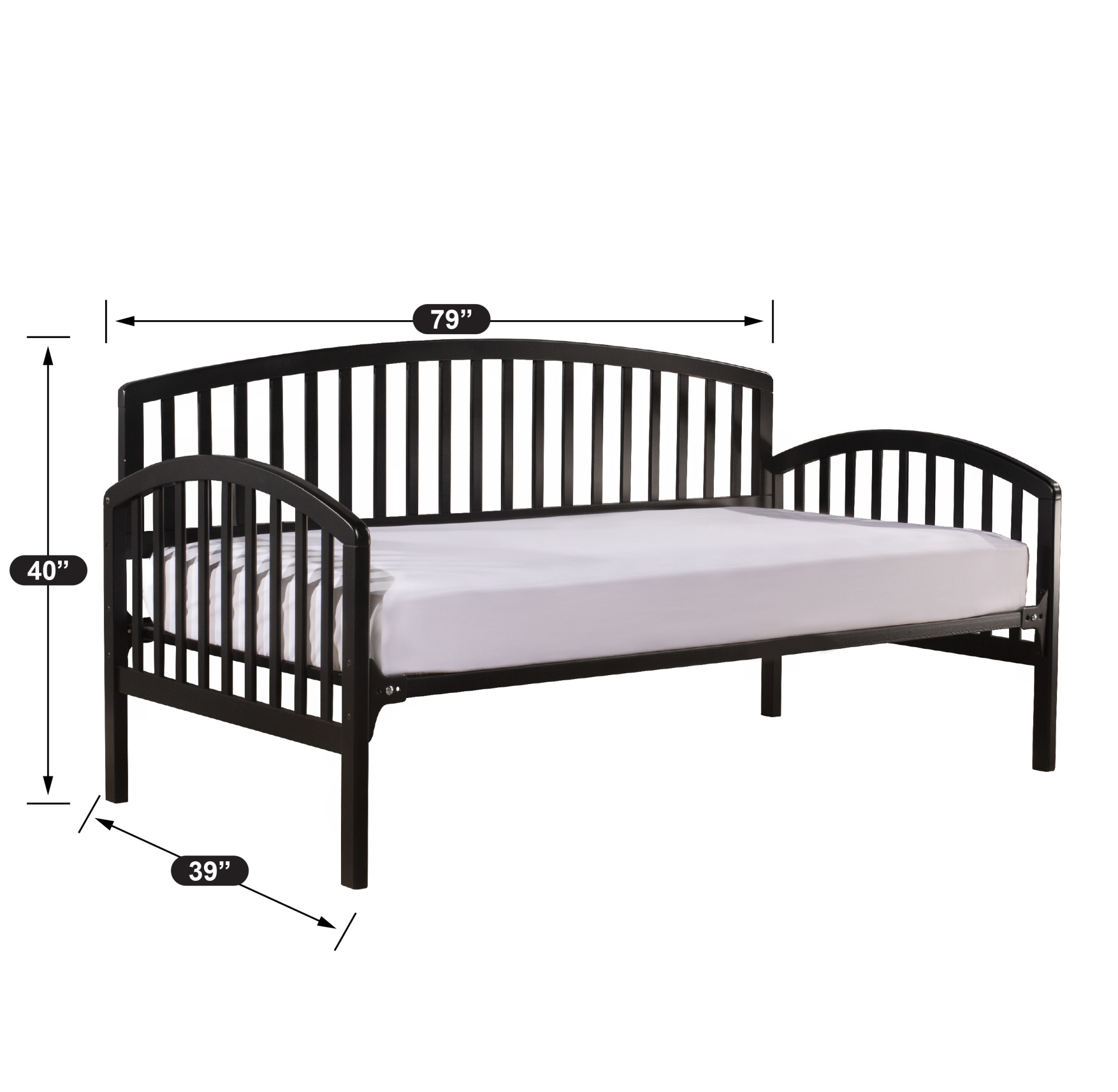 Hillsdale Furniture Carolina Wood Twin Daybed, Rubbed Black - image 3 of 11