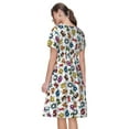 thumbnail image 2 of Horeoi Colorful Numbers Print Women's Short Sleeve Dress Breathable Polyester-Spandex All-Over Print A-Line Side Pockets Elastic Waist, 2 of 6