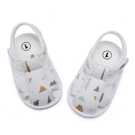 

LYCAQL Baby Shoes Boys Girls Cartoom Prints Shoes First Walkers Shoes Summer Toddler Breathable Lightweight Toddler Shoes Rubber (Beige 11 )