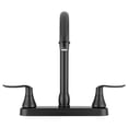 thumbnail image 1 of Dura Faucet Robinet DF-PK330HLH-MB Utilisé pour Cuisine; Pièce Unique Montage sur Pont 8 Pouces; Noir Mat; Bec en J 12 Pouces; Corps en Plastique/bouche en Laiton; Application à 2 Trous; Valve à Cartouche Sans Lave-Vaisselle, 1 of 5