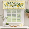 thumbnail image 3 of 2 Pack Valances for Windows, Yellow Lemons Window Valances for Living Room/Bedroom/Bathroom, Summer Botanical Checkered Farmhouse Light Filtering Kitchen Curtain Valance Window Treatment 42"W x18" L, 3 of 9