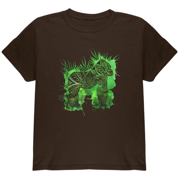 Henna Mountain Gorilla Jungle Splatter Youth T Shirt Brown YSM