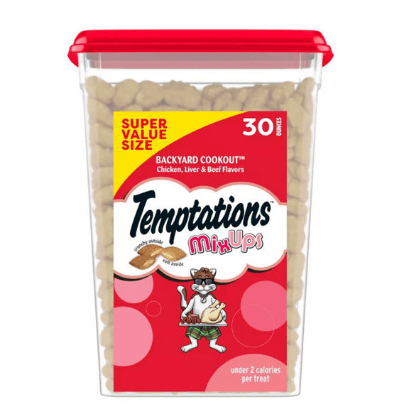 Temptations MixUps Chicken, Liver and Beef Flavor Backyard Cookout Crunchy and Soft Cat Treats, 30 oz.