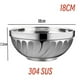 thumbnail image 2 of Korean Stainless Steel Salad Rice Bowl Multifunctional Cooking Basin Noodle Kimchi Bowl Kitchen Round Silver Food Ramen Bowl, 2 of 5