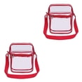 thumbnail image 2 of Sonducket Bolso de hombro transparente de PVC, bandolera con doble cremallera, organizador de estuche de viaje informal, bolsos de gran capacidad Rojo 2Conjunto, 2 of 6
