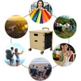 thumbnail image 3 of Foldable Utility Cart Portable with Durable Heavy Duty Plastic Telescoping Handle Collapsible 4 Rotate Wheels for Travel Shopping(Khaki), 3 of 7