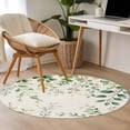 thumbnail image 5 of Area Rug 36in, Watercolor Eucalyptus Leaf Plant Floor Carpet Living Room Rug, Rustic Green Leaves on Flax Non-Slip Welcome Mat Indoor Rugs for Bedroom Dining Room, 5 of 9