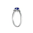 thumbnail image 3 of 0.50 ctw Lab Created Blue Sapphire Ring 14K White Gold Knot 4 prongs Round, 3 of 4