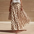 thumbnail image 7 of GUACER Gingham Maxi Skirt for Women Boho Plaid Tiered High Waisted A-Line Long Skirts Flowy Summer Beach Swing Skirts, 7 of 7
