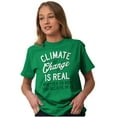 thumbnail image 3 of Climate Change Is Real Earth Day Plus Size Crewneck Graphic Tee Shirt Brisco Brands 3X, 3 of 5