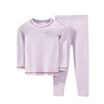 thumbnail image 2 of EnJoCho Girls Boys Cotton Thermal Underwear Set Teens Kids Long Winter Base Layer Tops Pants 2 Piece Casual Clothing Thermal Set Loung𝖾wear, 2 of 5