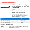 thumbnail image 2 of Right Passenger Side Radiator Support Air Duct - Compatible with 2017 - 2019 Chevy Cruze 2018, 2 of 2